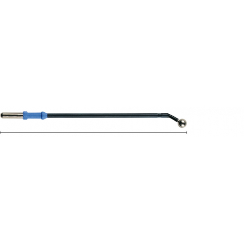 520-035 Elektroda kulkowa, zagięta, Ø 6 mm, 124 mm, izolowany trzonek 4 mm
