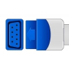 Czujnik SpO2 typu Trusignal, klips plastikowy dla dorosłych, wtyk 9 pin, kabel 1m