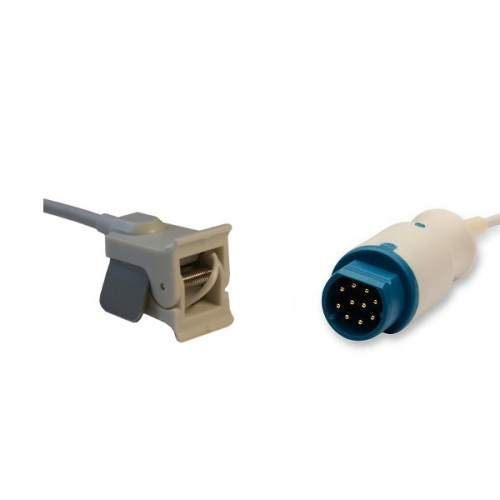 Czujnik SpO2 typu Schiller, klips plastikowy pediatryczny, wtyk 10 pin, kabel 3m