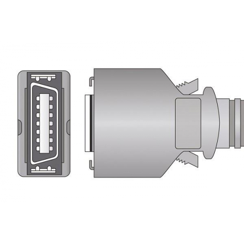 Czujnik SpO2 typu Nellcor, klips plastikowy dla dorosłych, wtyk 14 pin, kabel 3m