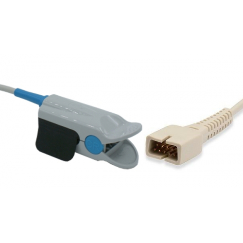 Czujnik SpO2 typu Nellcor, klips plastikowy dla dorosłych, wtyk 7 pin, kabel 1 m