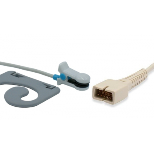 Czujnik SpO2 typu Nellcor, klips na ucho dla dorosłych, wtyk 7 pin, kabel 3m