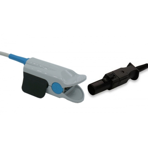 Czujnik SpO2 typu Novametrix, klips plastikowy dla dorosłych, wtyk 7 pin, kabel 3m