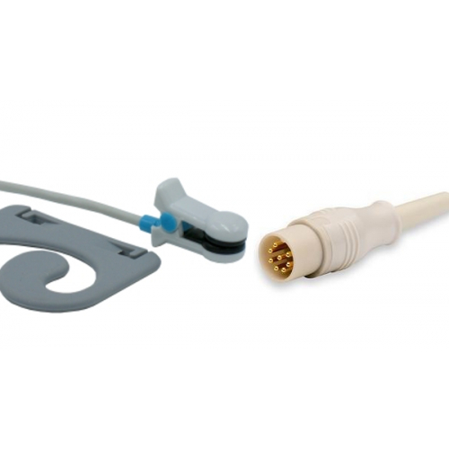Czujnik SpO2 typu Datascope, klips na ucho dla dorosłych, wtyk 8 pin, kabel 3m