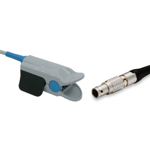 Czujnik SpO2 typu Nonin, klips plastikowy dla dorosłych, wtyk 6 pin, kabel 3m