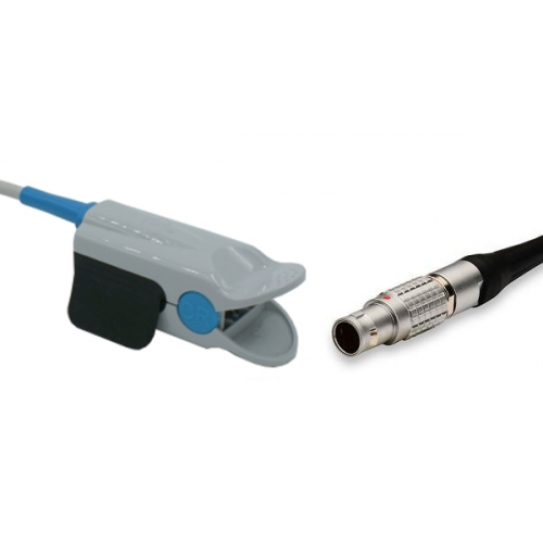 Czujnik SpO2 typu Critikon, klips plastikowy dla dorosłych, wtyk 7 pin, kabel 3m