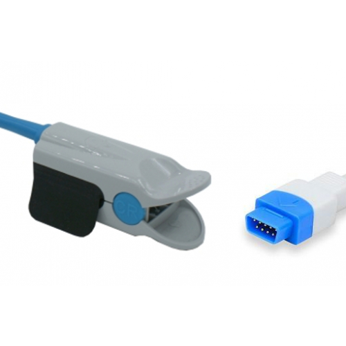 Czujnik SpO2 typu Trusignal, klips plastikowy dla dorosłych, wtyk 9 pin, kabel 1m
