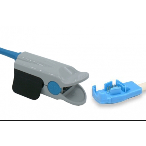 Czujnik SpO2 typu OxyTip, klips plastikowy dla dorosłych, wtyk 8 pin, kabel 1m