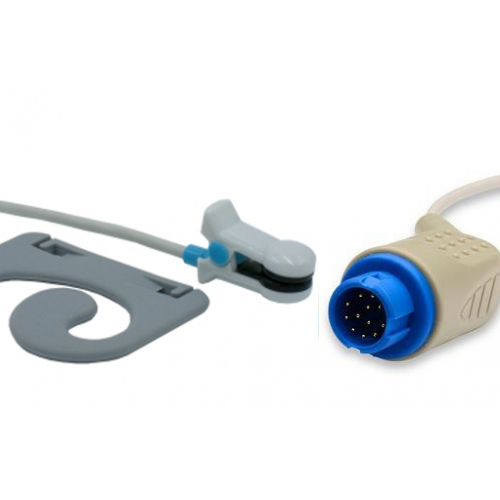 Czujnik SpO2 typu Philips, klips na ucho dla dorosłych, wtyk 12 pin, kabel 3m