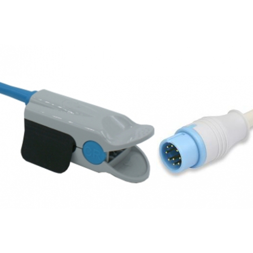 Czujnik SpO2 typu Biolight, klips plastikowy dla dorosłych, wtyk 9 pin, kabel 3m