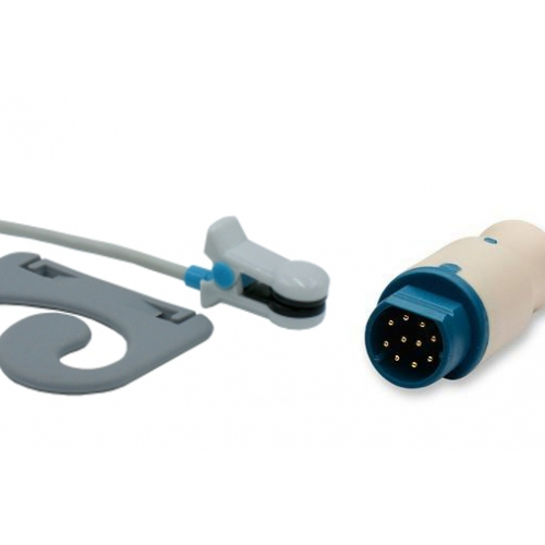 Czujnik SpO2 typu Schiller, klips na ucho dla dorosłych, wtyk 10 pin, kabel 3m
