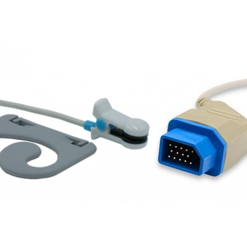 Czujnik SpO2 typu Nihon Kohden, klips na ucho dla dorosłych, wtyk 14 pin, kabel 3m