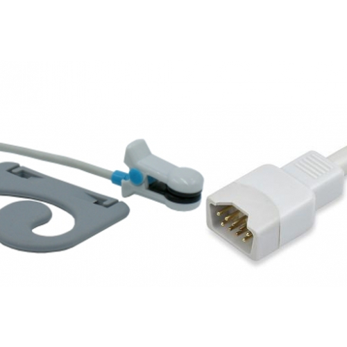 Czujnik SpO2 Dolphin cyfrowy, klips na ucho dla dorosłych, wtyk 9 pin, kabel 1m