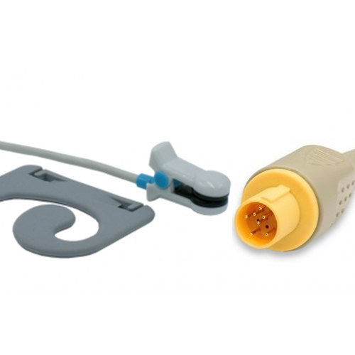 Czujnik SpO2 typu Hellige, klips na ucho dla dorosłych, wtyk 7/10 pin, kabel 3m