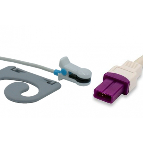 Czujnik SpO2 typu Lohmeier, klips na ucho dla dorosłych, wtyk 6 pin, kabel 3m