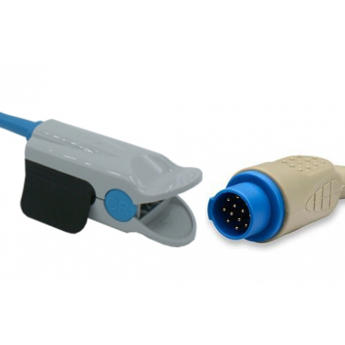 Czujnik SpO2 typu Biolight, klips plastikowy dla dorosłych, wtyk 12 pin, kabel 3m