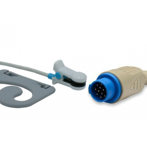 Czujnik SpO2 typu Biolight, klips na ucho dla dorosłych, wtyk 12 pin, kabel 3m