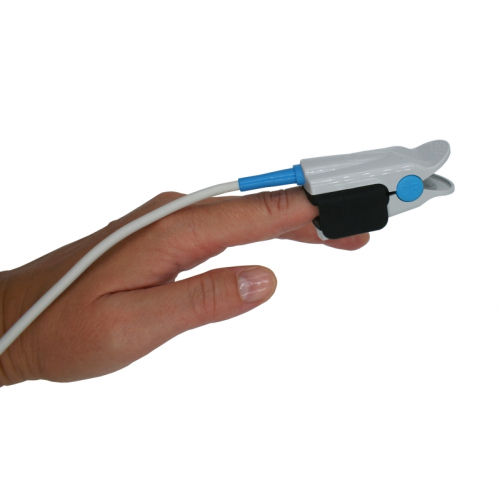 Czujnik SpO2 typu Nellcor Oximax, klips plastikowy dla dorosłych, wtyk 9 pin, kabel 1m